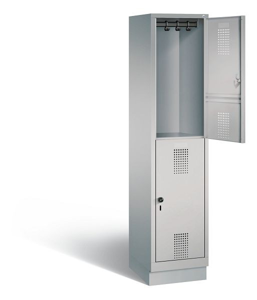C+P locker dubbeldekker Evolo, H1800xB420xD500mm, kleur: wit aluminium, 48320-12 S10101