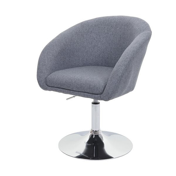 Mendler eetkamerstoel HWC-F19, keukenstoel, draaistoel, loungestoel, draaibaar, in hoogte verstelbaar, stof/textiel donkergrijs, 94684