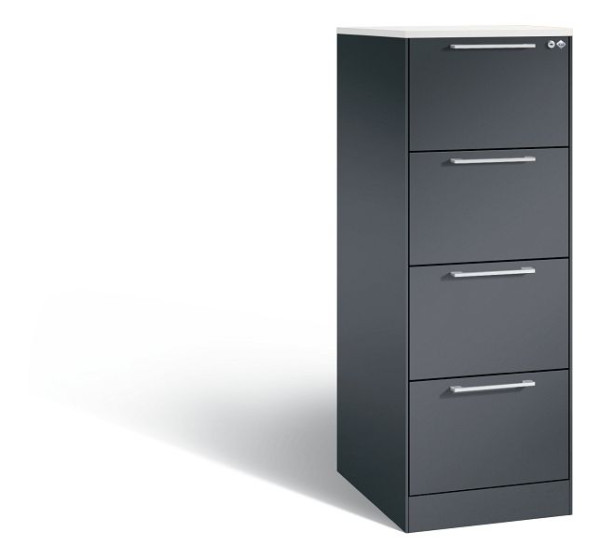 C+P archiefkast Asisto, H1310xB440xD600mm, kleur: zwart-grijs, beugelgreep, 146225-421 S10052