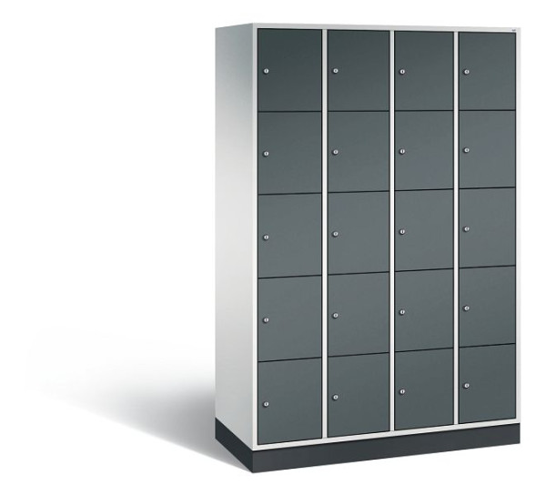 C+P Schließfachschrank Intro, 20 Fächer, H1950xB1220xT490 mm, Grau/Anthrazit, 8570-401 S10280