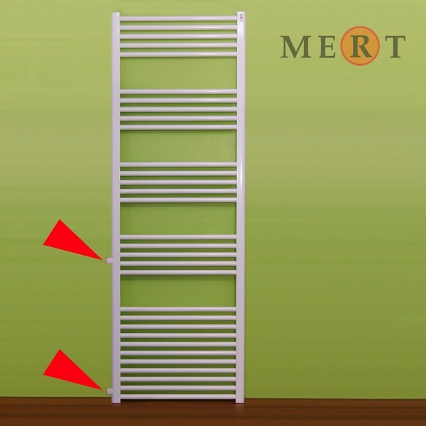 MERT vervangingsradiator wit, recht, 600 x 1750 mm, aansluitafstand aan de zijkant 500 mm, 1-60x175-ASR-50