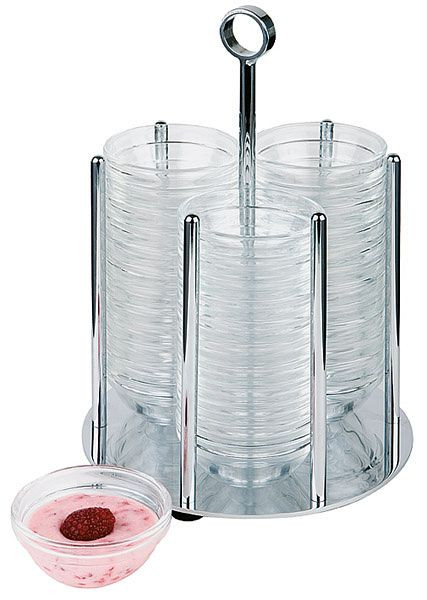 APS komdispenser -MINI-, Ø 14 cm, hoogte: 25,5 cm, verchroomd metaal, geschikt voor kommen Ø 6 cm, 11980