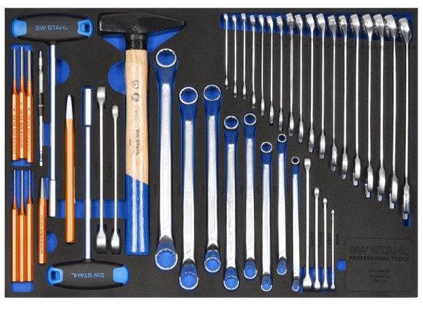 SW Stahl Gereedschapswagen Assortiment, Sleutels en Algemeen Handgereedschap 44 Delig Z3011-15