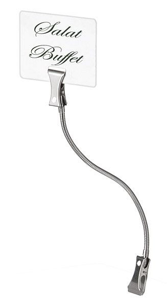 APS bordhouder -FLEXIBLE-, lengte: 12 cm, metaal, verchroomd, met 2 klemmen, 71480