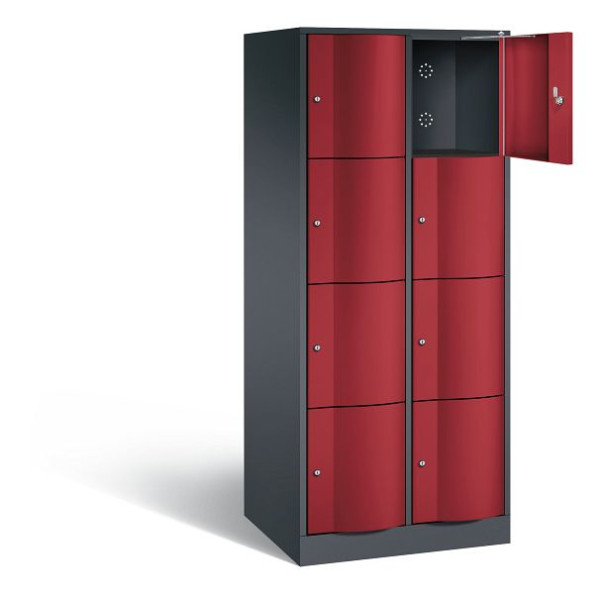 C+P XL lockerkast Resisto, H1950xW772xD640mm, kleur: zwartgrijs/robijnrood, 8470-273 S10019