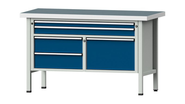 ANKE werkbanken kistwerkbank, model 253 V, 1500 x 700 x 900 mm, RAL 7035/5010, UBP 50 mm, 304.059
