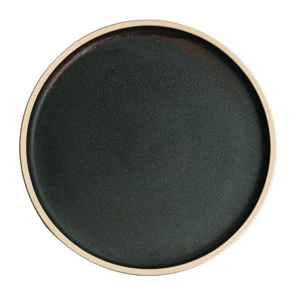 Olympia canvas plat rond bord donkergroen 25cm, VE: 6 stuks, FA322