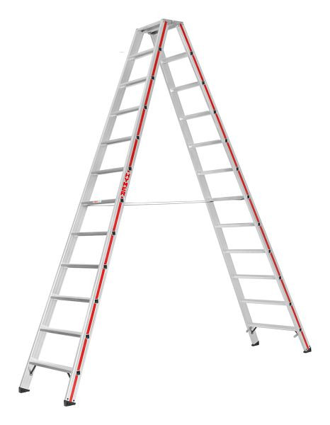 HYMER trap, van beide zijden toegankelijk, 2x12 treden, lengte 3,04 m, stahoogte: 2,31 m, 802424