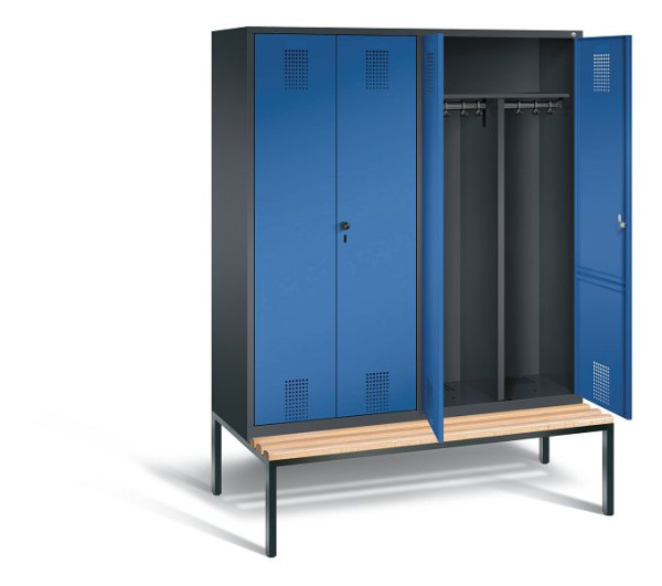 C+P zwart wit kastje Evolo, H2090xW1590xD815mm, kleur: zwart grijs / gentiaanblauw, 48052-42 S10067