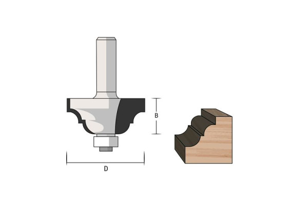 Famag profielfrees HM, 3134, schacht Ø: 6 mm, diameter: 25,4 mm, 3134.625.00