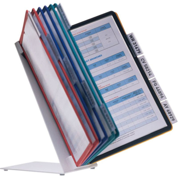 Stein HGS HGS Duurzaam Display Systeem tafelstandaard -Vario Table-, Vario Table 10 /10 displaypanelen, elk 2x zwart, rood, geel, groen, donkerblauw, voor maximaal 20 gebruiksaanwijzingen, 90.9216