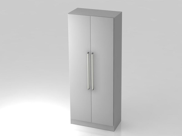 Hammerbacher kast 5OH met onderplaat chroomgreep grijs/grijs, 80x42x200,4 cm (BxDxH), V7100/5/5/CE