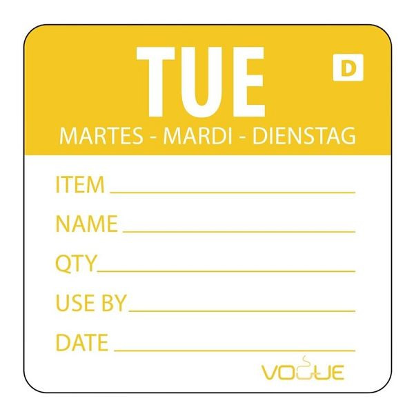 Vogue uitwisbare etiketten Tuesday oranje, VE: 500 stuks, GH352