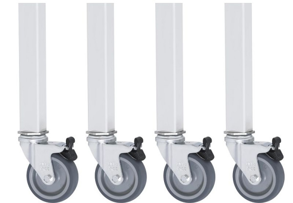 RAU wielenset met 4 zwenkwielen met rem, 100 mm, 09-RS75EP-4LF