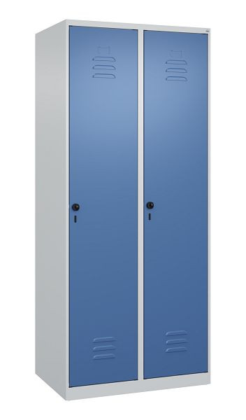 C+P luierkluis Classic PLUS met middenwand, 2 vakken, 1850x800x500mm, 7035/5023, veiligheidsdraaigrendel, 080000-22F S10000