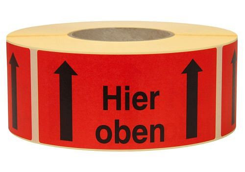 DENIOS waarschuwings- en informatielabels, boven, 145 x 70 mm, van papier, 299627