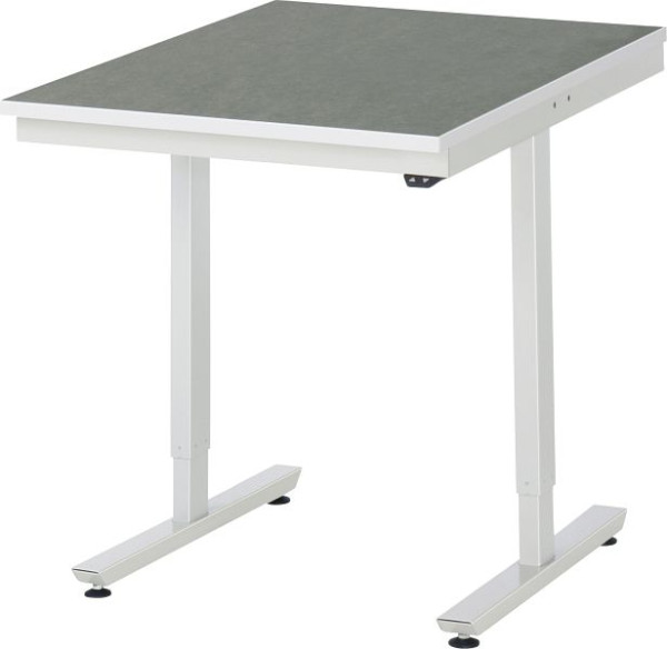 RAU werktafel serie adlatus 150 (elektrisch in hoogte verstelbaar), werkblad met linoleum/universele bekleding, 750x720-1120x1000 mm, 08-AT-075-100-L