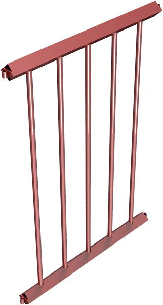 Schake beschermhekrooster, hekpaneel, hartafstand: 750 mm, thermisch verzinkt en rood gecoat, 418_07BR