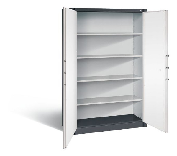 C+P brandwerende kast Certos, H1950xB1200xD500mm, kleur: zwartgrijs / verkeerswit, dagschoot, 5 OH, 1180-00 S10872