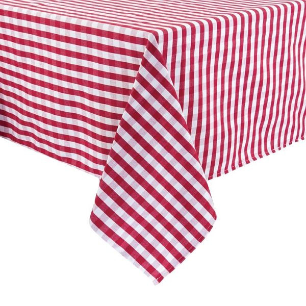 Mitre Comfort Gingham tafelkleed rood en wit geblokt 89cm, HB581