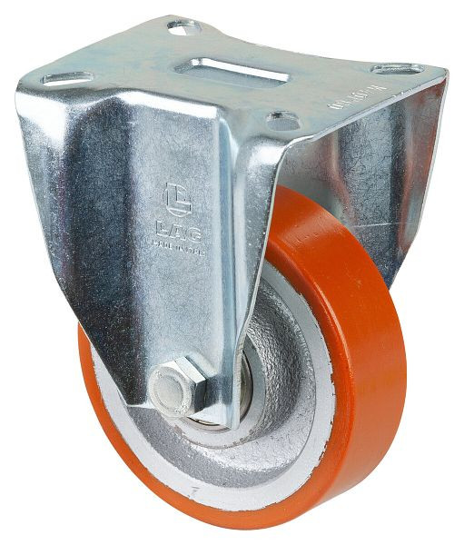 BS Rollen Zwaarlastwiel, bokwiel, wielbreedte 30 mm, wiel-Ø 100 mm, draagvermogen 300 kg, polyurethaan gegoten 95 Shore A, gegoten, kogellager, N110.C10.101