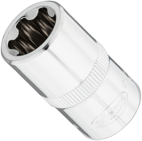 VIGOR T-Plus Steckschlüsseleinsatz, Vierkant 12,5 mm (1/2 Zoll), E+ Profil, E18+, V7920-EP18