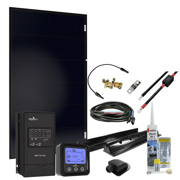 Offgridtec MobileBlack M 100W camperzonnestelsel 30A MPPT DUO laadregelaar OLP PERC zonnepaneel, 4-01-012875