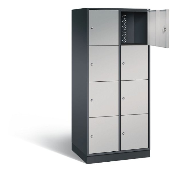 C+P XL lockerkast Intro, H1950xW820xD590mm, kleur: zwart-grijs/wit aluminium, 8470-203 S10058