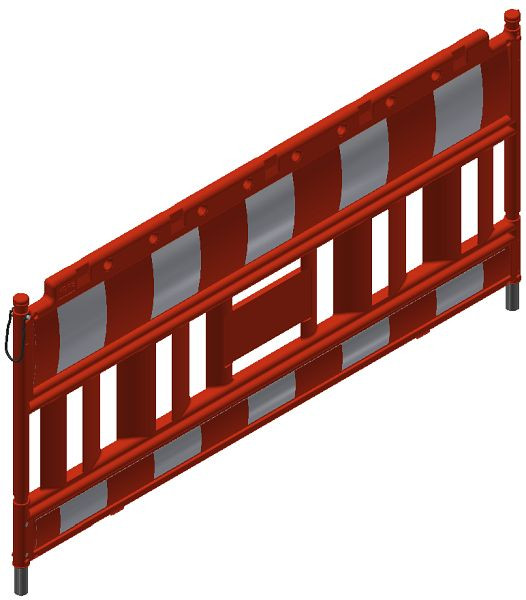 Schake Euro2 slagboomhek type Nox oranje, zonder lampadapter, rood/wit, 33420K-O