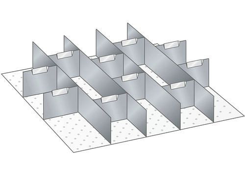 DENIOS diepwanden en verdelers (BxDxFH) 500x600x75mm, 14 verdelers, 293828
