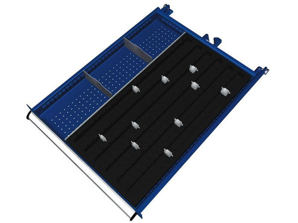 KLW scheidingsmateriaalset voor lades vakhoogte 50 mm in SEB kast, kastmaat 572 x 750 mm B x D, SEB-B07-032