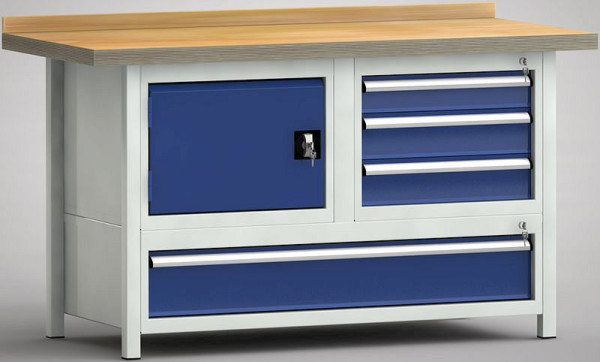KLW professionele werkbank - 1500 x 700 x 845 mm L x D x H (ERGO uitvoering), WPK35E-1500M45-E7021
