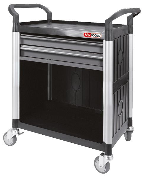 KS Tools werkplaatsservicewagen met 2 laden en bekleding, 800.0031