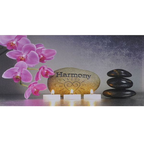 Mendler LED foto, canvas foto licht foto muurschildering, timer, 110x55cm Harmony, flikkerend, 36741