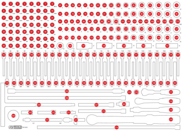KS Tools Leeg schuiminzetstuk voor 821.0221, 821.0221-97