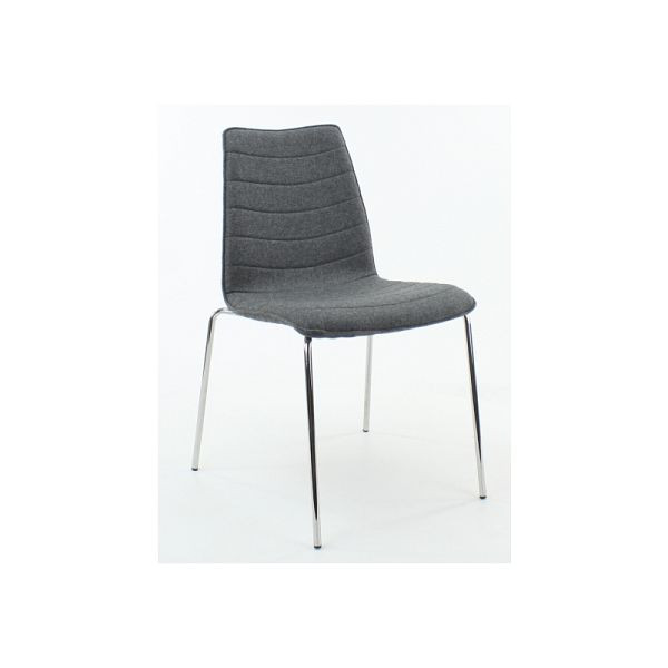 Lüllmann vergaderstoel, gestoffeerd, 470/870 x 540 x 510 mm, chroom/middelgrijs, 221003