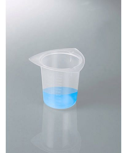 DENIOS universele maatbeker van PP, met schenktuit, 250 ml, VE: 24 stuks, 281-785
