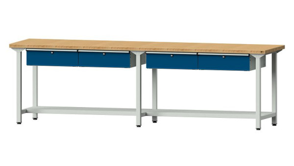 ANKE werkbanken werktafel, model 95, 2800 x 700 x 840 mm, RAL 7035/5010, BMP 40 mm, 400.432