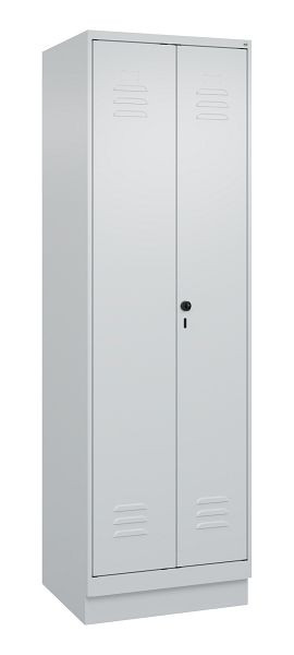 C+P Umkleidespind Classic PLUS SW, Sockel, 2 Abteile, 1950x600x500mm, 7035/7035, Drehriegel, 080022-20 S10009