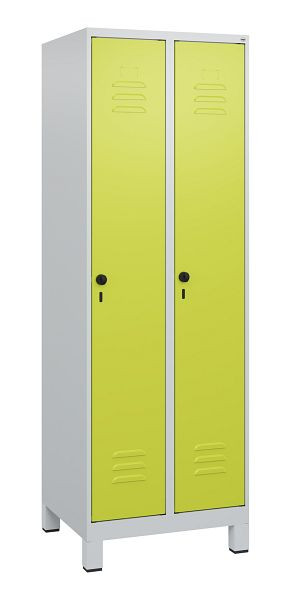 C+P luierkluis Classic PLUS met middenwand, voeten, 2 vakken, 1800x600x500mm, 7035/0024, veiligheidsdraaigrendel, 0800107-20F S10010