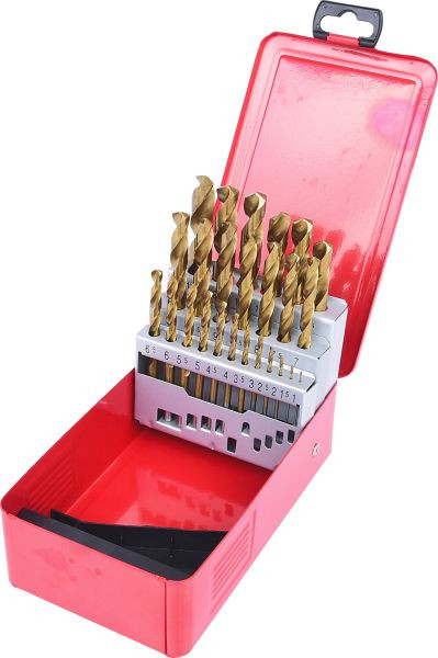 KS Tools HSS TiN spiraalborenset, plaatstalen cassette 25-delig 1-13mm, 330.4613