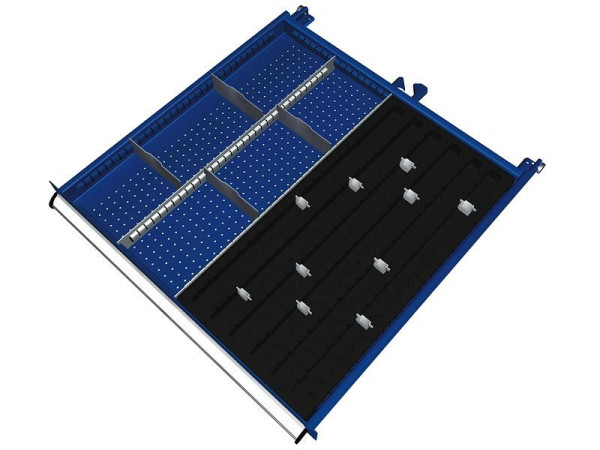 KLW scheidingsmateriaalset voor lades vakhoogte 50 mm in SGB kast, kastmaat 725 x 750 mm B x D, SGB-B07-032