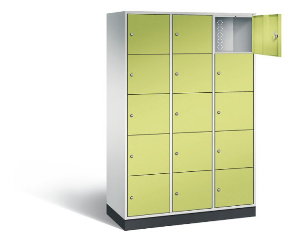 C+P XL lockerkast Intro, H1950xW1220xD490mm, kleur: lichtgrijs / virid groen, 8570-302 S10076