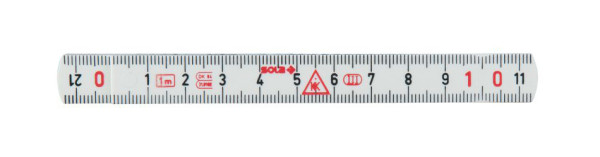 KS Tools kunststof duimstok, wit, 1m, 300.0066