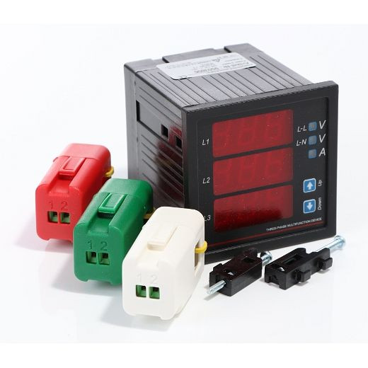 ELMAG multifunctioneel display BY6450-AVF-TA100, voor frontpaneelmontage op stroomgeneratoren incl. 3 mini-meetomvormers, 9503806