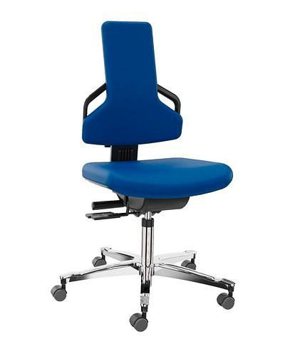 Dauphin Premium werkstoel, bekleding stof blauw, aluminium onderstel, 266-918