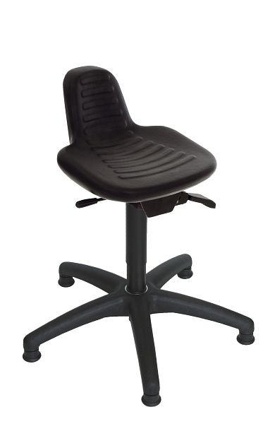 Lotz Hocker, ergonomisch PU-Sitz schwarz, höhenverstellbar 430-620, Kunststoffkreuz, 4671.01