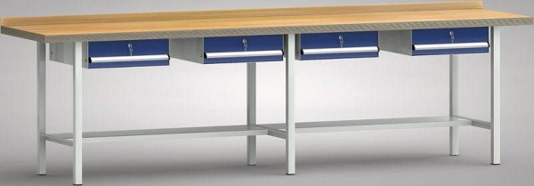 KLW standaard werkbank - 3000 x 700 x 840 mm L x D x H, WS303N-3000M40-E7004