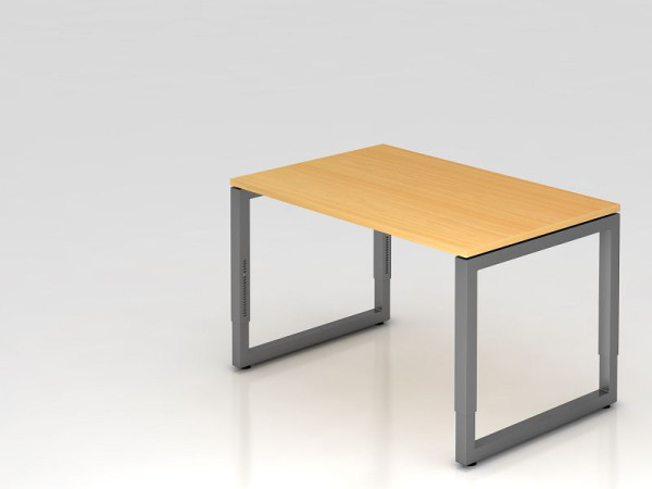 Hammerbacher bureau O-voet vierkant 120x80cm beuken/grafiet, rechthoekige vorm met zwevend tafelblad, VRS12/6/G