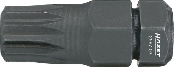 Hazet-bit, massief zeskant 8 (5/16 inch), inwendig meertands profiel XZN, M8, koppelgecontroleerd vastdraaien mogelijk (instructies van de fabrikant in acht nemen), 2597-03